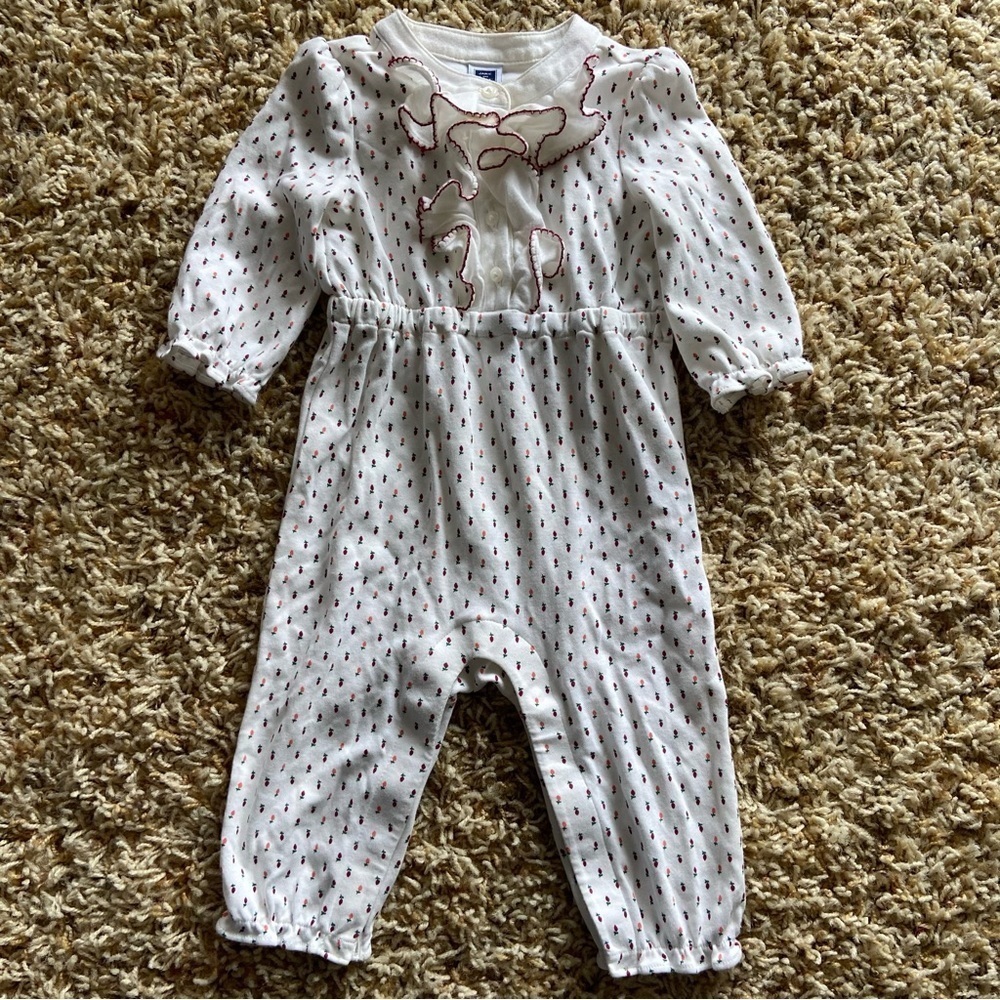 ✨3/$20 Janie and Jack floral ruffle one piece romper outfit